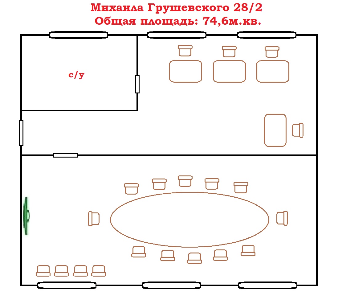 Без комиссии. Грушевского 28/2, 74,6м.кв.